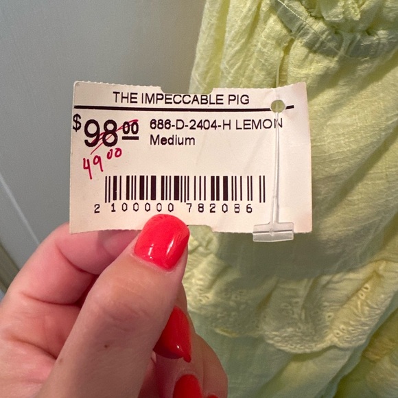 The Impeccable Pig Yellow Lace Chemise - Picture 3 of 3